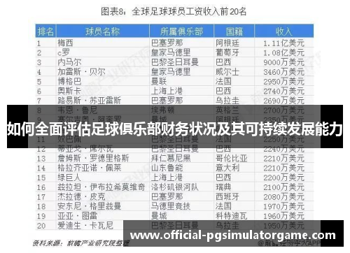 如何全面评估足球俱乐部财务状况及其可持续发展能力 如何全面评估足球俱乐部财务状况及其可持续发展能力