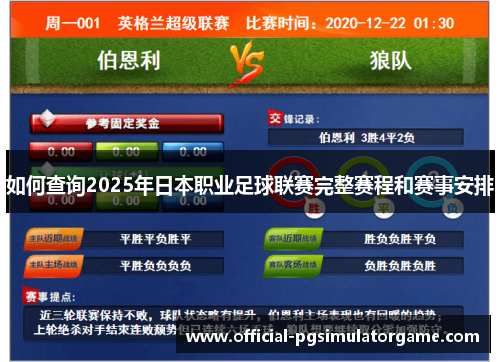 如何查询2025年日本职业足球联赛完整赛程和赛事安排